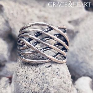 Grace & Heart G&H THATCH Ring 8 .925 STERLING SILVER Womens Jewelry TOP SELLER